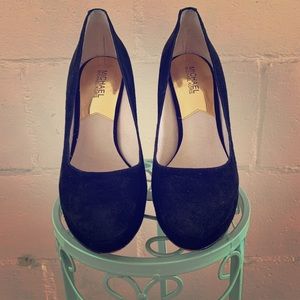 Michael Kors black suede heels